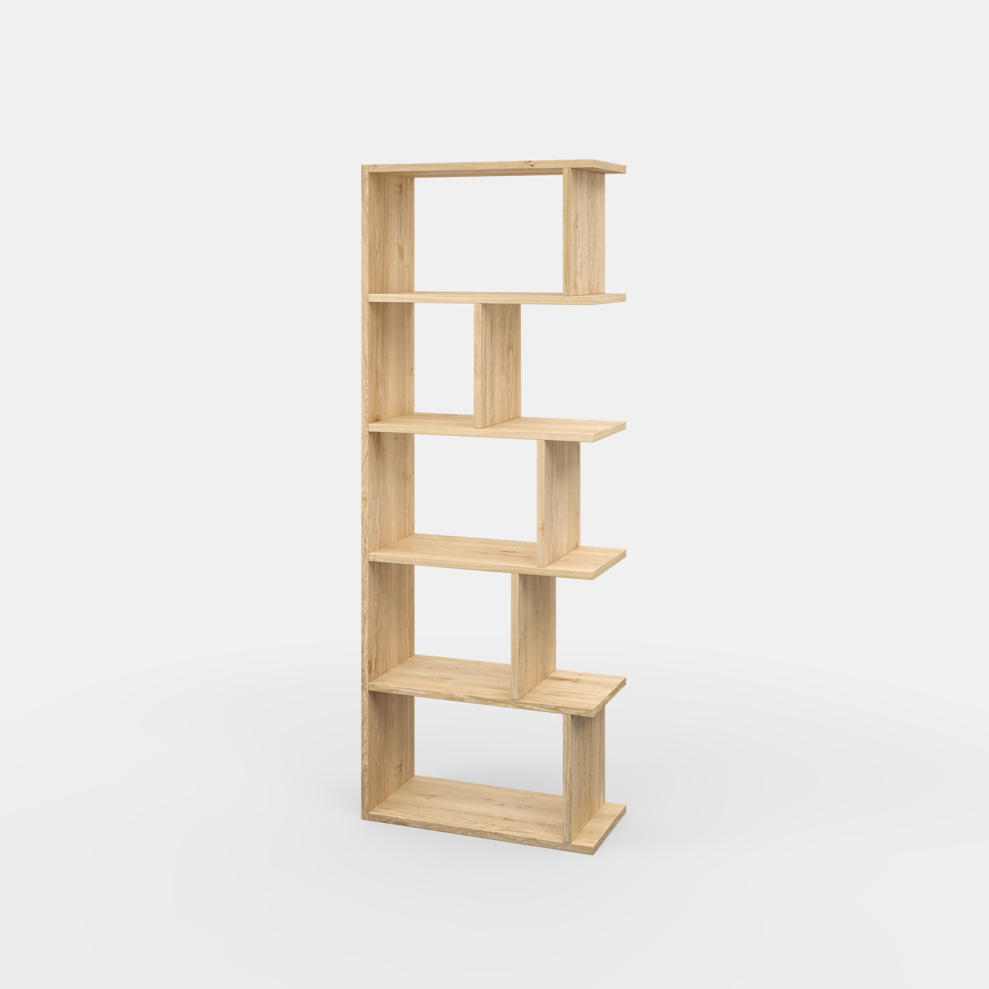 Ada Home Decor 5 Shelf Bookcase Multiple Tier Open Shelf Modern book Case, Oak