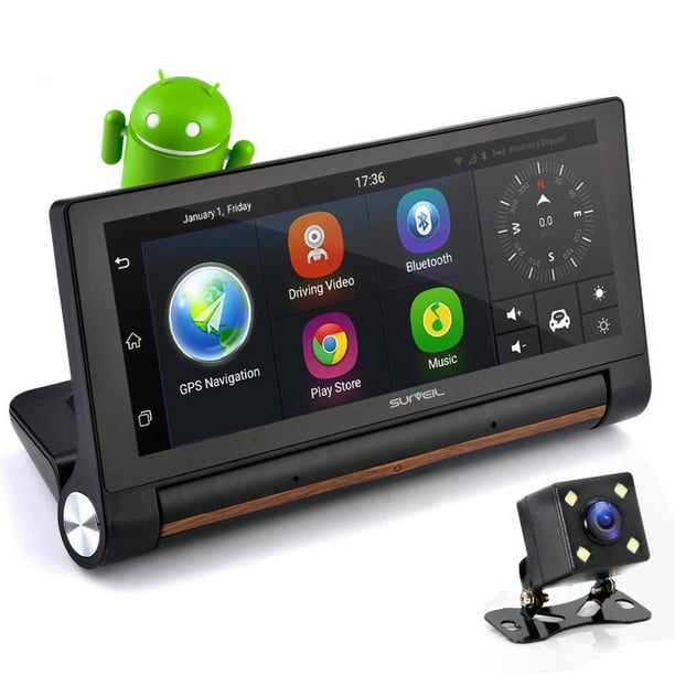PYLE PLDVRCAMAND75 Touchscreen Android DVR Dashcam with Dual Builtin