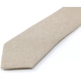 thumbnail image 5 of Men's Chambray Cotton Skinny Necktie Tie - 2 1/2" Width Textured Distressed Style, 5 of 7