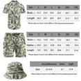 thumbnail image 3 of Men's 2 Piece money Hawaiian Shirt Shorts Button Down Shirt and Shorts Sets with Bucket Hats S, 3 of 3