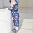 thumbnail image 5 of Xfvqtps Infant Toddler One Piece Swimsuit Back Zipper Long Sleeve Dinosaur Print Cute Sunscreen Beach Jumpsuit Bathing Suits for Boys and Girls Swimwear for 9 Months-5 Years Navy, 5 of 6