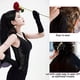 thumbnail image 5 of Peinado de novia negro perla de doble capa, vestido de novia sencillo de gasa corta para mujer con peine, despedida de soltera, vestido de iglesia, regalo, baile, Halloween, primera comunión, niña, 5 of 5