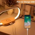 thumbnail image 3 of Wireless Charger Bedside Lamp, Touch with USB Port, Induction Charger with Clock, Table Lamp with 3 Color Modes and Dimmable, Wood & White, 3 of 5