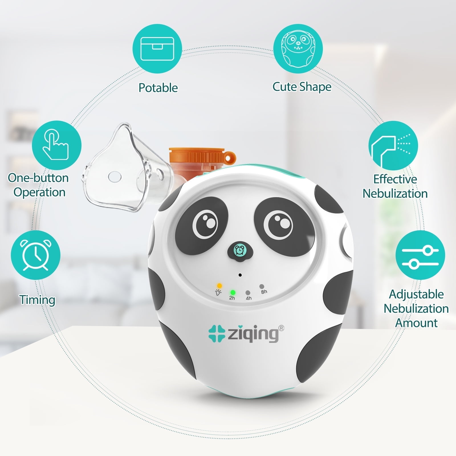 Cute Panda Mist Maker, Ultrasonic Humidifier for Bedroom, Office & Travel, Quiet, Auto Shut-Off
