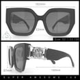 thumbnail image 3 of Womens Diva Oversized Thick Temple Jewel Hinge Fashion Plastic Sunglasses Tortoise - Black Beige, 3 of 8