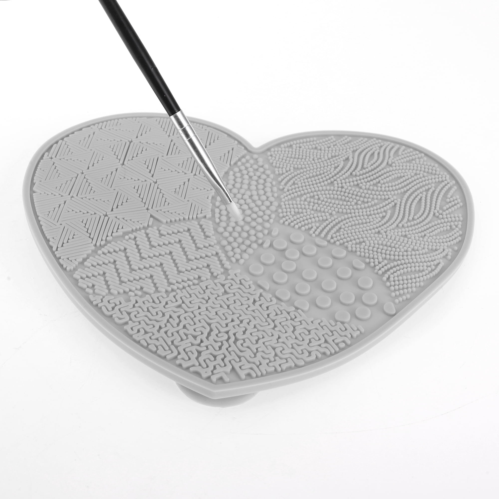Unique Bargains 1Pc Heart-shaped Makeup Sponge Brush Cleaner for Quickly Cleaning Gray