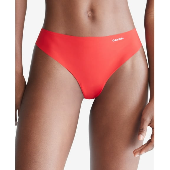 Calvin Klein Women’s Invisibles Thong Underwear D3428, Red, X-Small