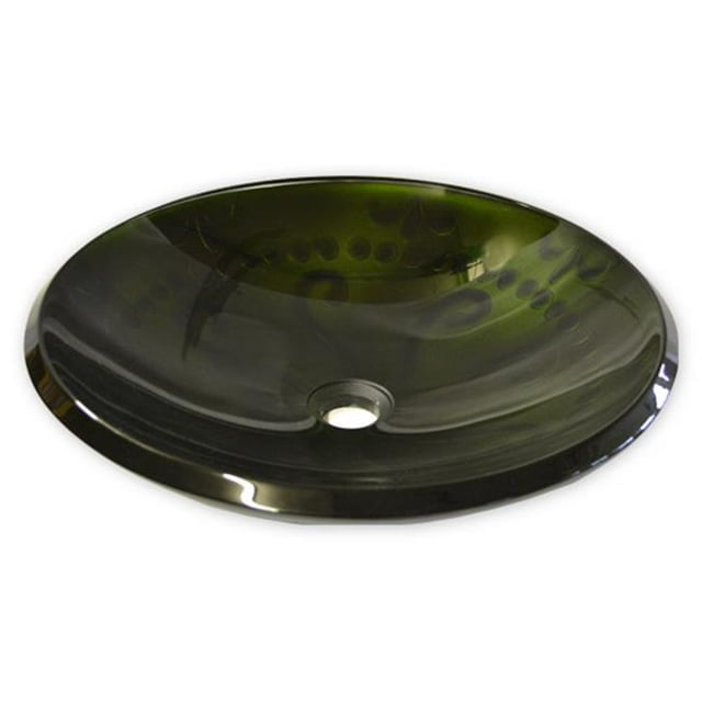 Eden Bath EB-GS01 Évier en Verre Gaufré Vert Forêt avec Rebord Conique