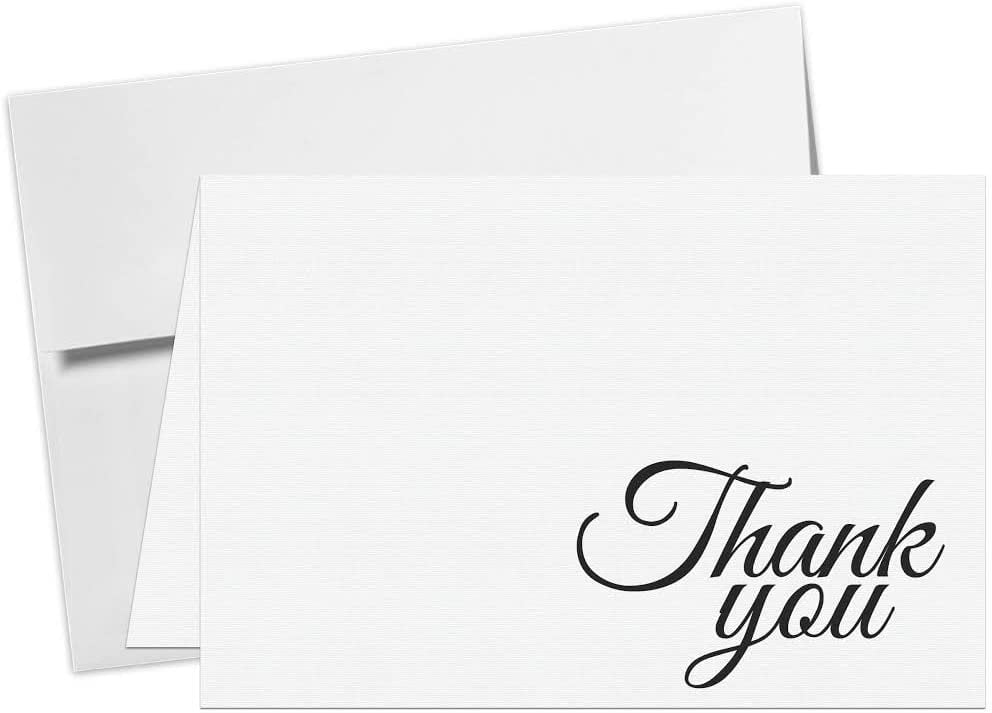 25"Thank You" Greeting Cards and Envelopes Foldover 5x7 or 4.5 x 6