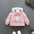 thumbnail image 4 of Elabch Infant Girls Toddler Fleece Jacket with Hooded Zip Up Jacket Cute Printing Warm Fleece Lined Coat, Sizes 9M-8Y, 4 of 5