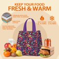 thumbnail image 5 of Pioneer Flower Floral Print Pattern Insulated Lunch Bag for Women & Adults,Large Portable Soft Cooler Lunch Bag,Thermal Food Storage Tote with Pearl Cotton,8.66L,8.75x5.75x9.5 Inch, 5 of 6
