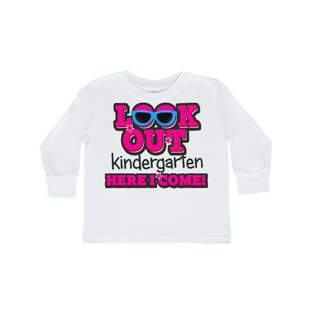 

Inktastic Look out Kindergarten Here I Come Gift Toddler Toddler Girl Long Sleeve T-Shirt