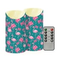 thumbnail image 2 of Flamingo Bow Pattern Flameless Candles 2 PCS with Remote Realistic Moving Flame LED Tapered Pillar Set for Home Decor, 2 of 7