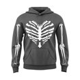 thumbnail image 4 of CUZIBR Boys Unisex Kids Halloween Skeleton Graphic Hoodie Front Sleeve Bone Print Long Sleeve Pullover Hooded Sweatshirt Holiday Party Casual Fall Tops,Grey-C,7-8 Years, 4 of 4