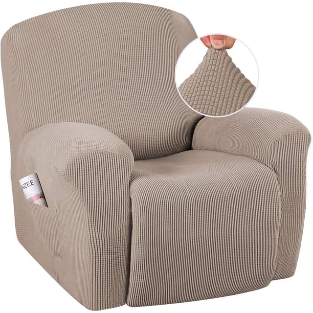 Super Stretch Recliner Couch Covers Chair Cover Form Fitted Non Slip Reclining Slipcovers for Standard Large Recliner, Soft Thick
