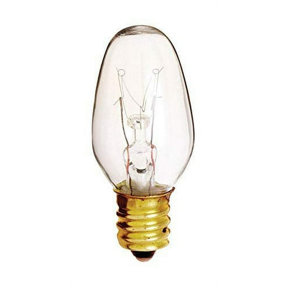 Satco Night Light Bulb C7 Candelabra Base - Clear Incandescent 7W - 20 Pack