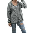 thumbnail image 1 of Sonducket Chubasquero ligero para mujer, impermeable, con capucha, cortavientos para exteriores, plegable, para senderismo, Camping, trajes para mujer Prendas para la parte del cuerpo Gris claro S, 1 of 6