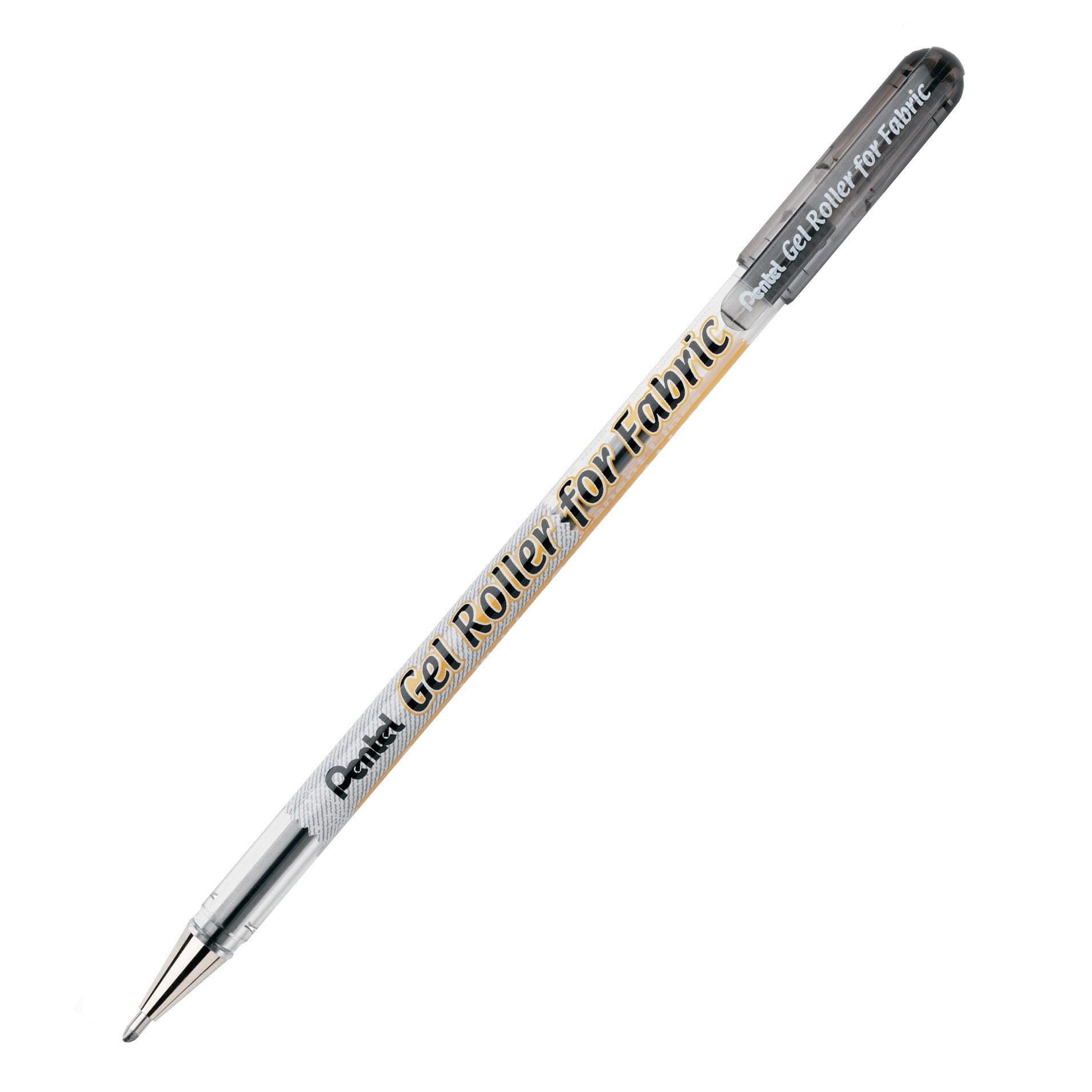 Pentel® Gel Roller for Fabric, Black, Pack of 12