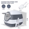 thumbnail image 2 of TOPMART Hooded Litter Box,Large Enclosed Cat Litter Box with Lid for Cats,Gray , 2 of 7