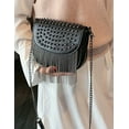 thumbnail image 6 of CoCopeaunts Women\‘s Fringed Crossbody Bag Punk Style Studs Rivet Shoulder Handbag Small Leather Evening Clutch Bag Purse, 6 of 7