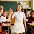 thumbnail image 4 of Girls Pleated Mini Skirt High Waist Solid School Uniform Skirts A-Line Tennis Skirt, 4 of 5