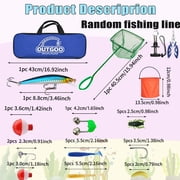 OUTGOO Kids Fishing Pole, Kids Fishing Rod Portable Telescopic Fishing Rod and Reel Combo Kit with Spincast Fishing Reel, Fishing Tackles, Fishing Lures, Fishing Lines for Boys, Girls, Youth