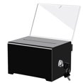 thumbnail image 2 of Black Acrylic Donation Box with Lock Sign Holder Comments Box for Business Cards Donations Voting Fundraising, 2 of 8