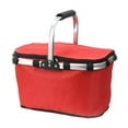 thumbnail image 1 of Abbracc Sac à Main Isolé Pliable à Main Panier de Pique-Nique pour Magasinage Randonnée Pique-Niques Rouge, 1 of 9
