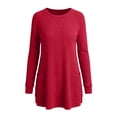 thumbnail image 5 of ZGRBOU Long Sleeve Tunic Tops for Women Crewneck Ribbed Knit Sweater Fall Casual Loose Fit Pullover Shirts with Pockets, 5 of 5