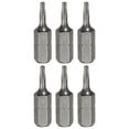 thumbnail image 1 of Uxcell 6pcs T8 Torx destornillador de bits 1/4" hexagonal de 25mm/1" de longitud, acero S2, cabeza de estrella de 6 puntos, bits de destornillador de seguridad hexagonal., 1 of 7