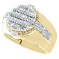 thumbnail image 3 of 10K Yellow Gold Round & Baguette Diamond Circle Frame Pinky Ring Band 0.72 CT., 3 of 5