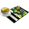 thumbnail image 2 of Placemats Set of 4 Washable,Yellow Lemon Summer Green Leaf Placemat for Dining Table Decorations, Heat-Proof Table Mats for Kitchen Dinner Banquet Black and White Stripe, 2 of 6