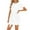 White, variant on Womens Casual Dress Short Sleeve Ladies Bodycon Ruched Ruffle Hem Mini Dress Slim Fit Elegant Party Club Dresses