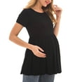 thumbnail image 4 of Bearsland Women's Short Sleeve Maternity Shirts Tops Pregnancy Clothes 3-Pack, 4 of 8