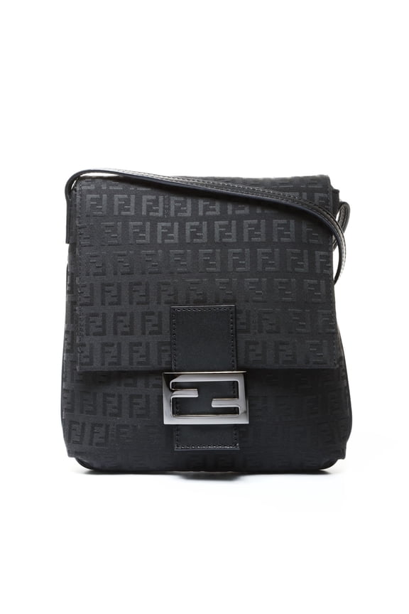 Pre-Owned Fendi Mamma Bucket Canvas Shoulder Bag, Black, WS25216