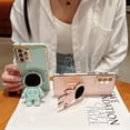thumbnail image 2 of Compatible with Samsung Galaxy A23 Electroplated Case Women Girls Plating Astronaut Hidden Stand Case Camera Lens Protection Soft Silicone Case for Galaxy A23 4g/5g Universal 6.6 inch (Pink), 2 of 7