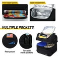 thumbnail image 3 of DFS Lunch Bag Tote, Durable Dual Compartment Insulated Cooler Box,Leakproof Cooler Bag with Shoulder Strap for Men and Women - Black and Red, 3 of 6