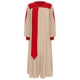 thumbnail image 2 of Mufeng Unisex Adult Choir Robe Color Block V-neck Puff Sleeves Zipper Matte Choir Clergy Religious Wearing Khaki S, 2 of 6