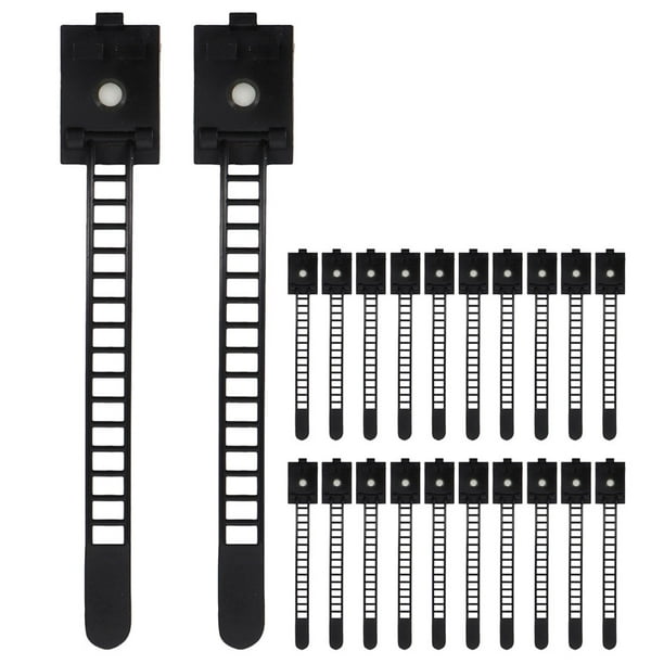 IFANLANDOR 25Ud Clips Ajustables Para Gestión De Cables Negros Perfectos Para Escritorio Y Uso En Casa