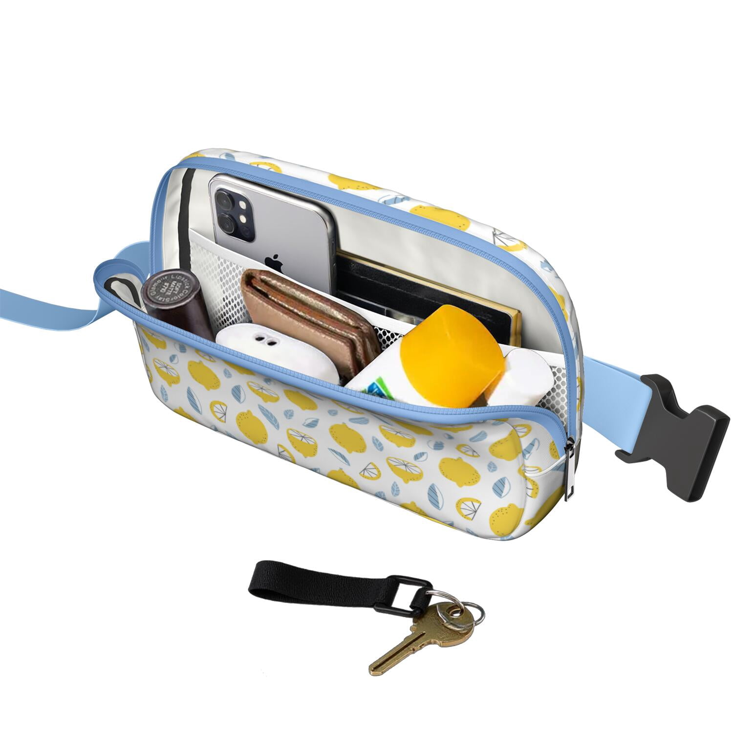 Sunny Lemons Fanny Pack – Retro-Inspired Fruit Belt Bag with Cute Vintage Lemon Pattern