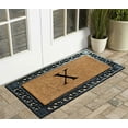 thumbnail image 4 of A1HC Natural Coir and Rubber Paisley border Monogrammed Doormat, Anti-Shed Treated Durable for Outdoor Entrance , 23"X38", Black, 4 of 7