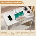 thumbnail image 3 of LEYAOYAO Modern Fluted Nightstand Large Bedside End Table with Drawer & Open Storage, Mid Century Wood Night Stand, White, 3 of 10