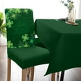 thumbnail image 5 of St Patrick Dining Room Chair Covers Stretch Parsons Chair Slipcovers Set of 4&nbsp; Shamrocks on Green Wood Board Removable Seat Chair Cover Protector for Kitchen/Hotel/Wedding, 5 of 6