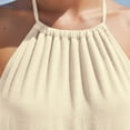 thumbnail image 7 of ClodeEU Women's Halter Neck Sleeveless Backless Maxi Dress,Beach Vacation Summer Dress with Slit Beige,Women's Plus L, 7 of 7
