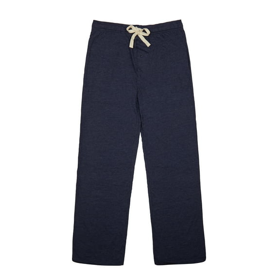 Men's Cotton-Blend Pajama Pants - Soft Brushed Flannel Feel Sleep & Lounge Pants with Pockets & Elastic Waistband - Navy Blue- 1-Pack-X-Large