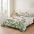 thumbnail image 2 of Twin XL Quilt Set 68''x98'', Spring Flowers Lightweight Summer Bedspread Coverlet Set with 2 Pillow Shams, Wild Floral Herb Botanical Breathable All Season Quilt Bedding for Dorm/Guest Room, 2 of 9