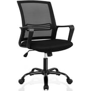 FairyStar Office Chair, Mid Back Mesh Office Computer Swivel Desk Task Chair, Ergonomic Executive Chair with Armrests, black