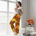 thumbnail image 4 of Uemuo Dinosaurs and Leaves Pattern Women's Wide Leg Palazzo Lounge Pants with Pockets Light Weight Loose Comfy Casual Pajama Pants-XX-Large, 4 of 9