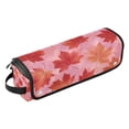 thumbnail image 2 of Hair Tool Organizer Bag with Heat Resistant Mat Removable Travel Storage Case for Hot Air Brushes Curling Irons Red Maple Leaf Pattern, 2 of 8