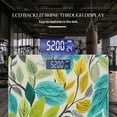 thumbnail image 3 of Bathroom Scale, Highly Accurate Digital Body Scale,Precisely Measures Weight up to 400 lbs-Leaves And Branches In Teal On White Background, 3 of 4